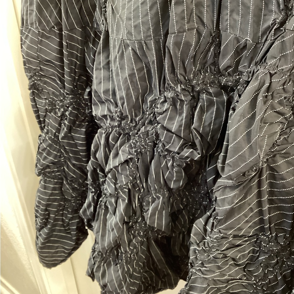 Architectural Black and White Striped Dress - Picture 2 of 5